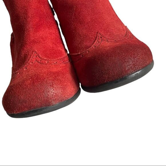 FLY LONDON Suede Ankle Boots Heel Red 37 - Picture 4 of 10